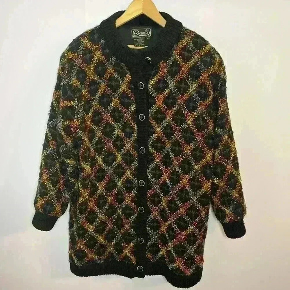Vintage Rochelle California Knitwear Cardigan‎ Sweater Womens Large Grandmacore - Picture 1 of 9